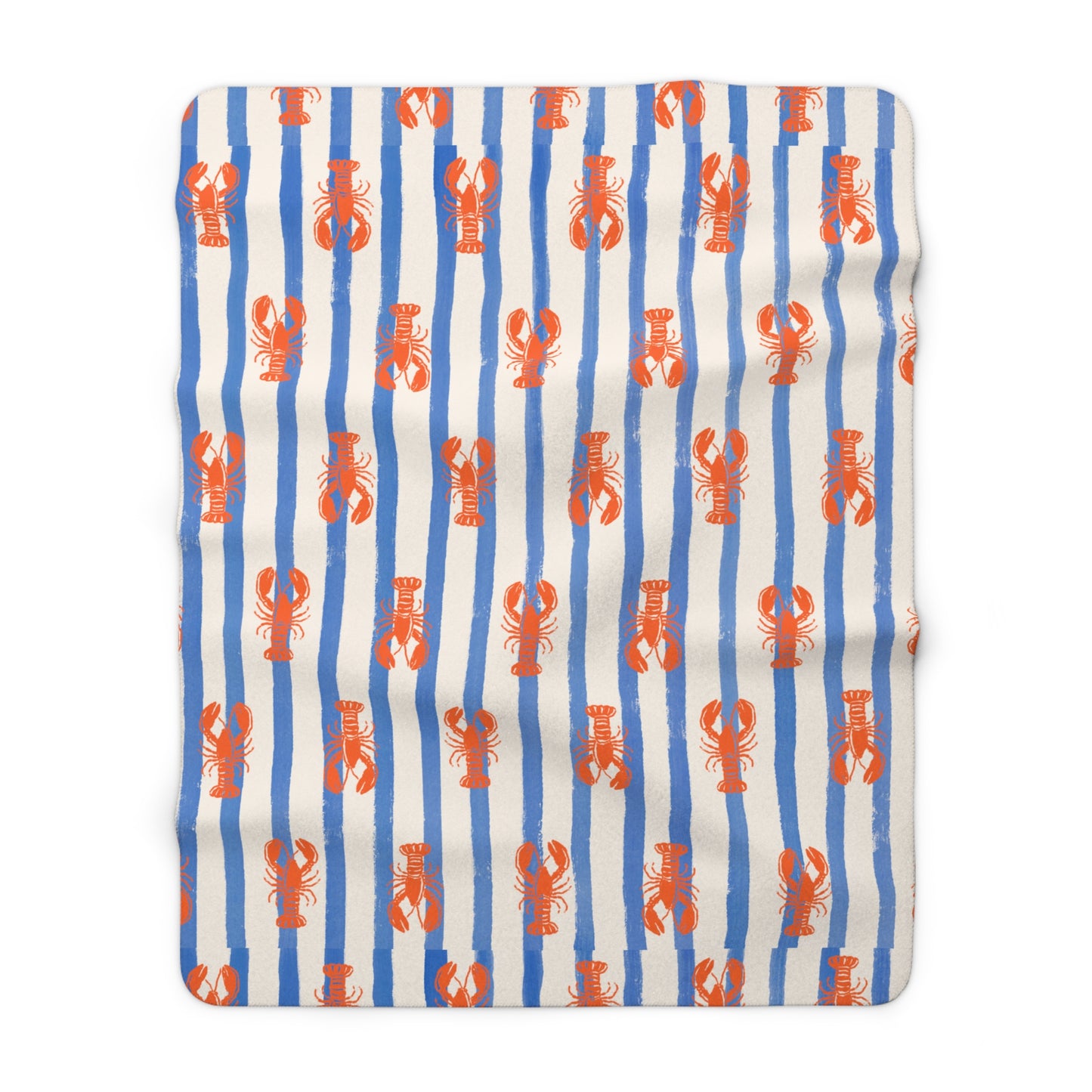 Lobster Stripe Sherpa Blanket
