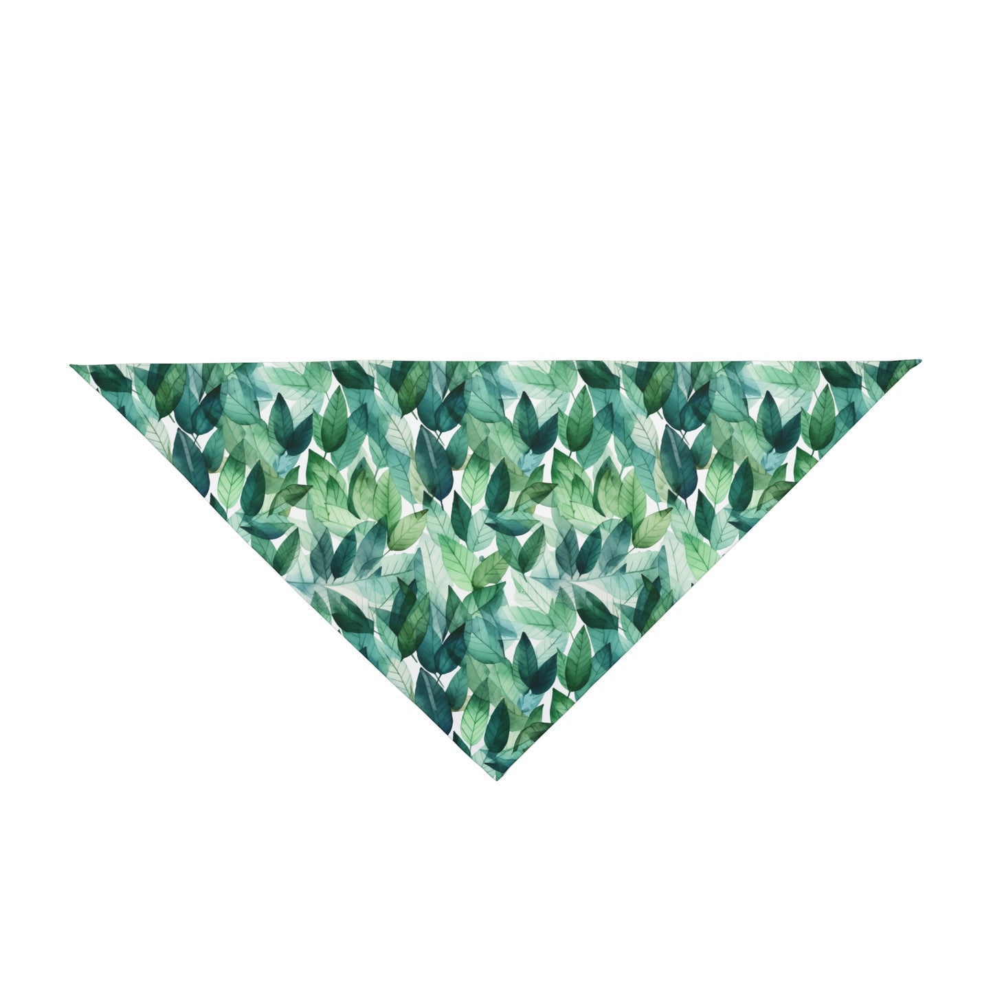 Green Watercolor Leaf Pattern Bandana