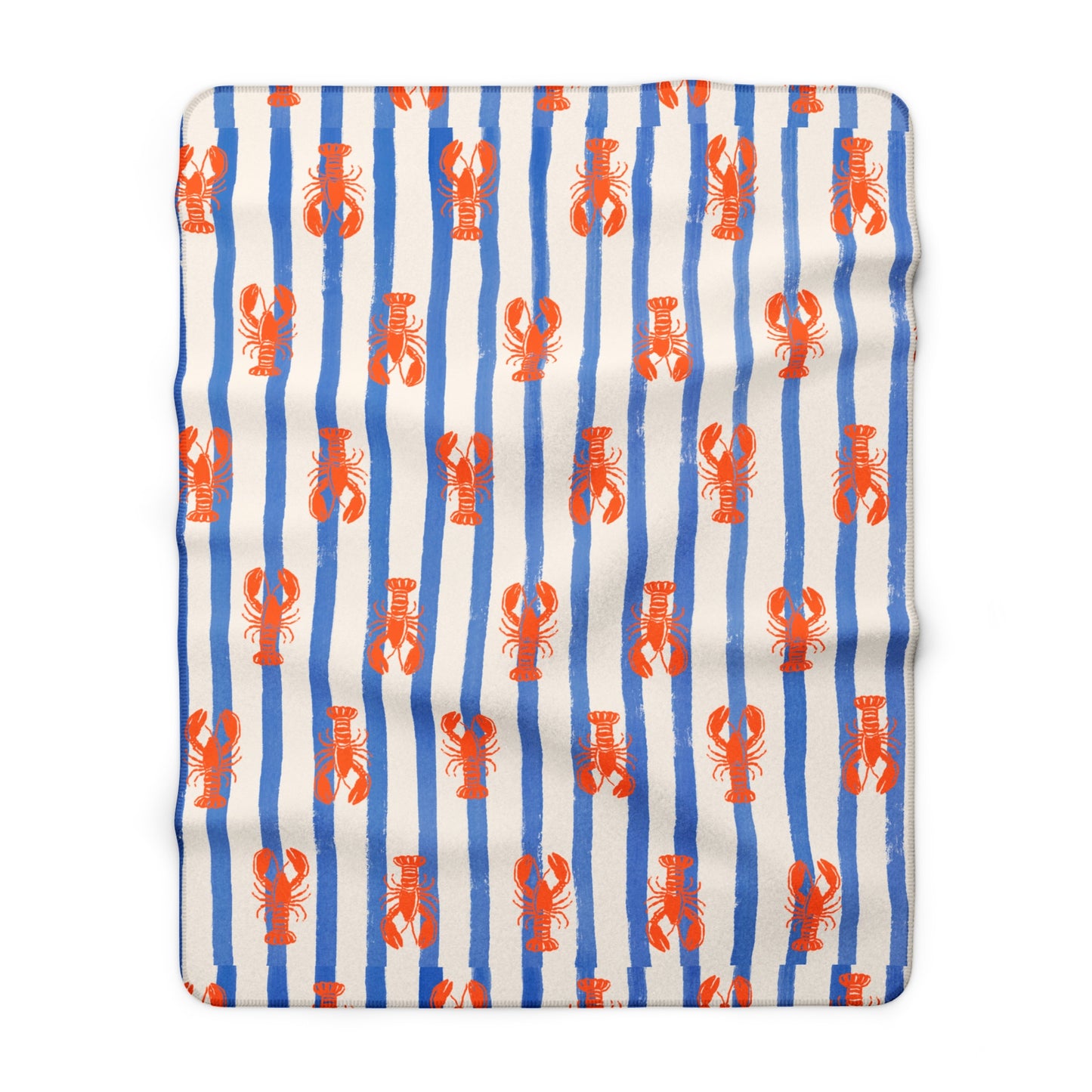 Lobster Stripe Sherpa Blanket