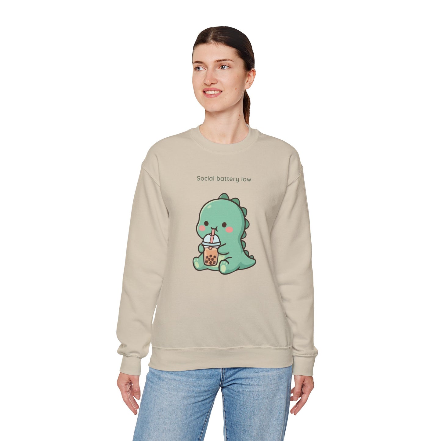 Social Battery Low™ Cozy Dino Sweatshirt