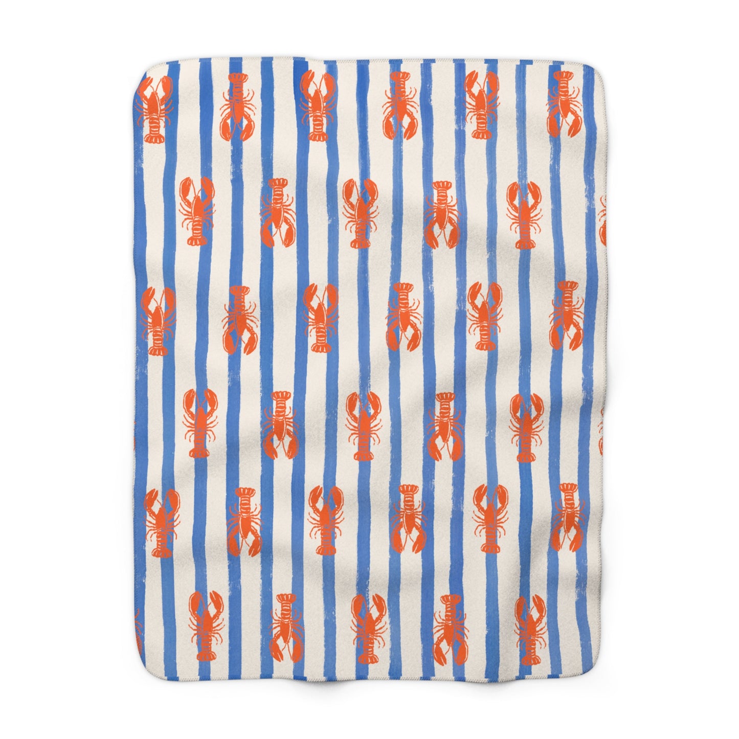 Lobster Stripe Sherpa Blanket