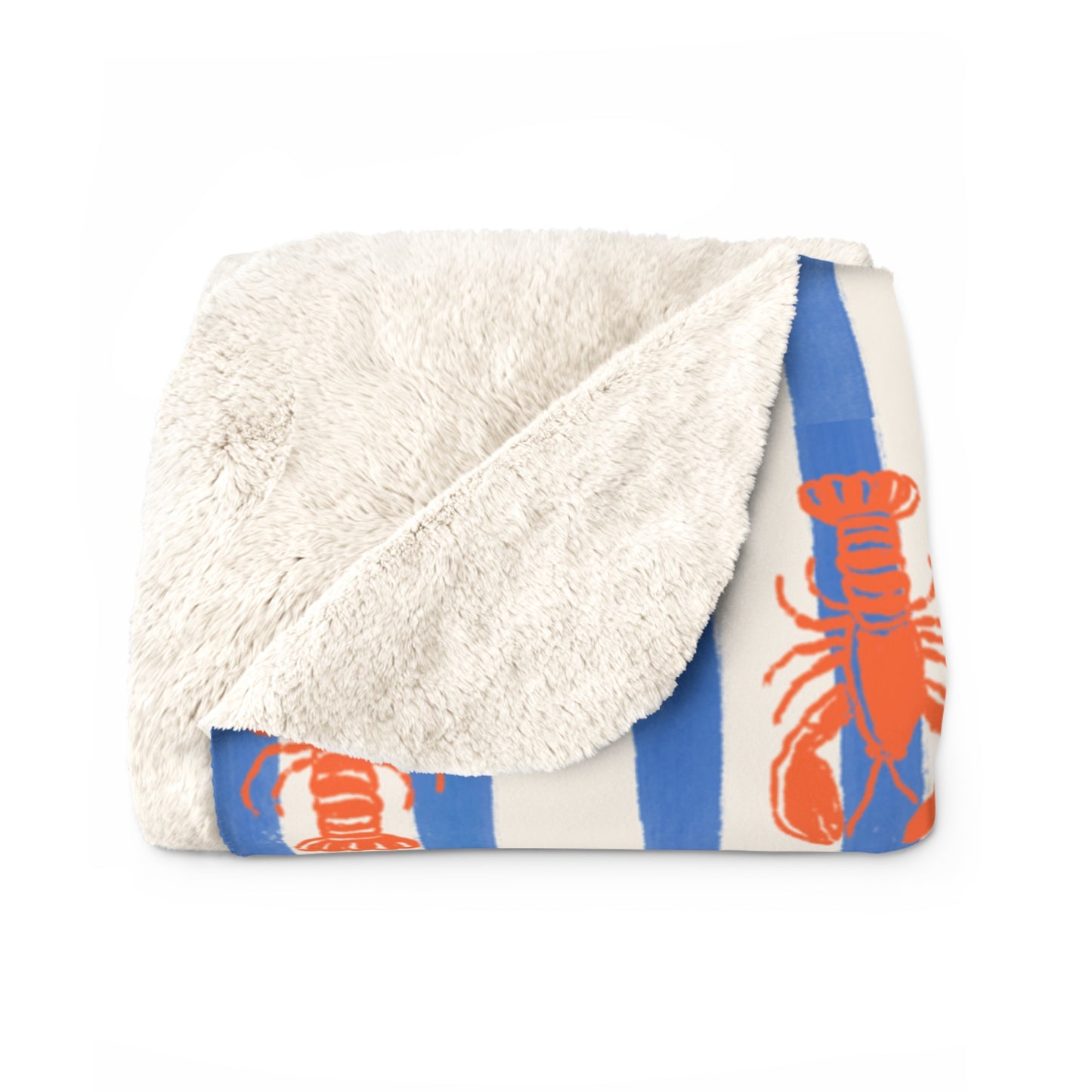Lobster Stripe Sherpa Blanket