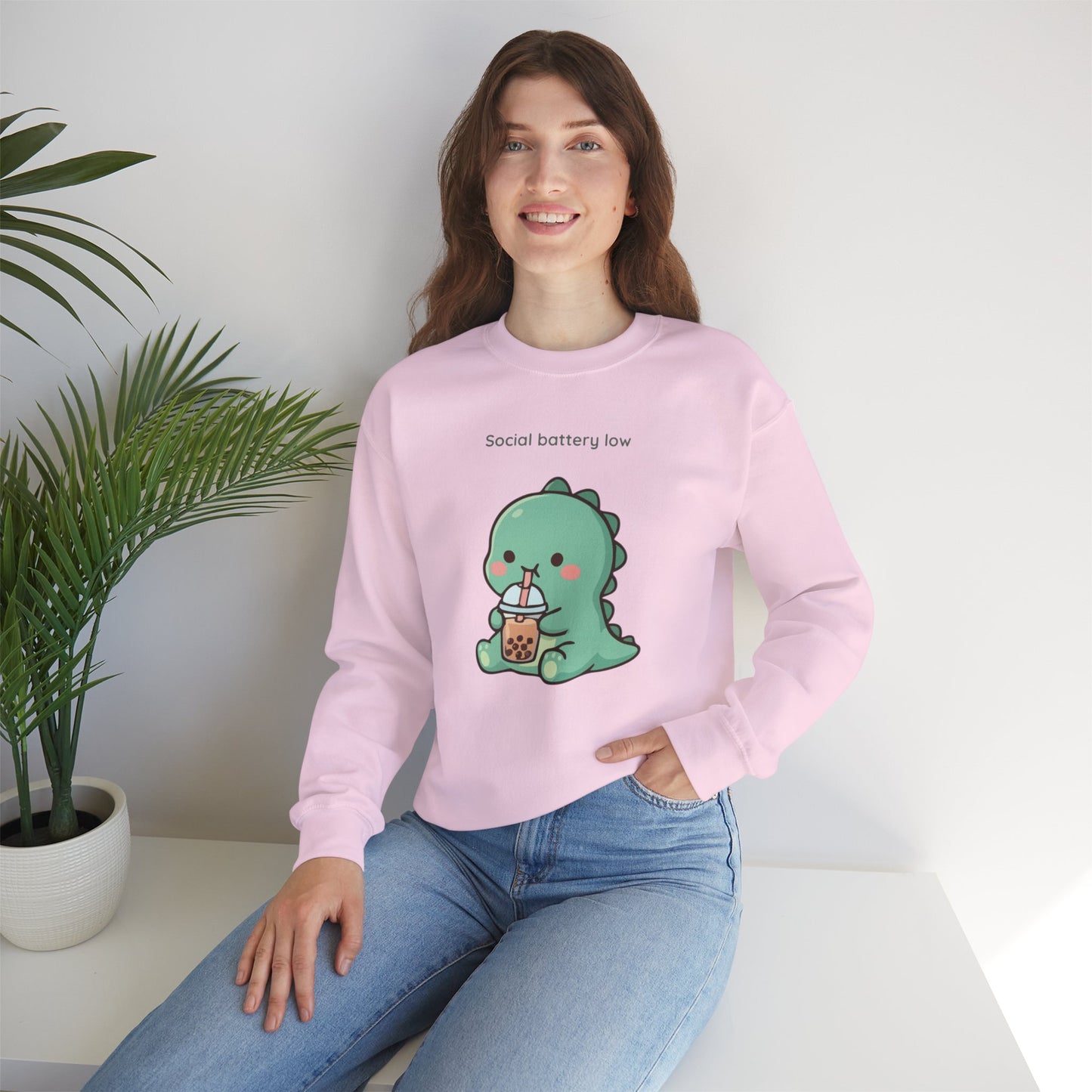 Social Battery Low™ Cozy Dino Sweatshirt