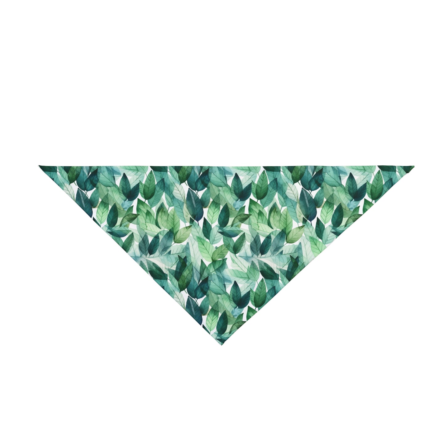 Green Watercolor Leaf Pattern Bandana