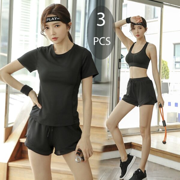 3 Pcs Set Women Yoga Suit Fitness Clothing Sportswear Female Workout Sports Clothes Athletic Running Yoga Sets Gym Clothing - Image 9