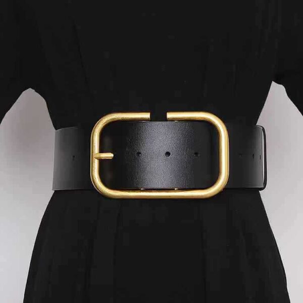 Ladies' cowhide wide waistband waistband decorative skirt windbreaker belt waistband - Image 2