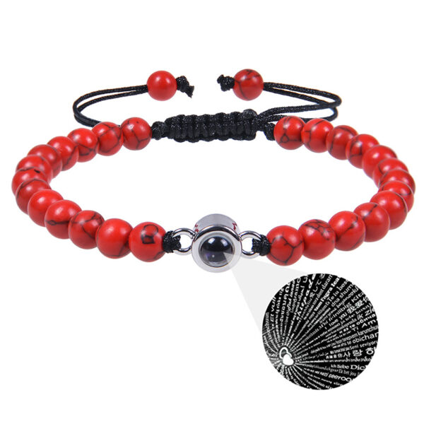 Photo projection bracelet 100 languages ​​I Love You natural stone custom bracelet picture jewelry - Image 25