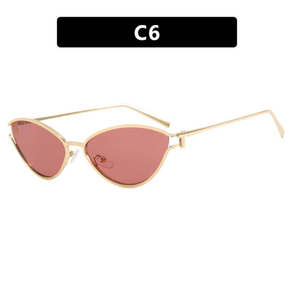 Triangle cat eye sunglasses with hollowed out high-end feel, new personalized sunglasses, trendy metal sunglasses - Image 11