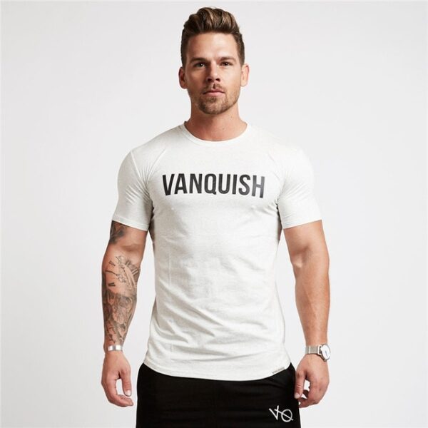 Sport T Shirt Men Cotton O-Neck Gym Training T shirt men Elastic tight Running T shirt Sport Bodybuilding Fitness shirt - Image 23