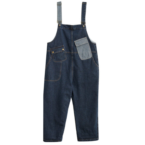 Cowboy overalls cropped pants women's age reducing loose wide leg jumpsuit - Image 5