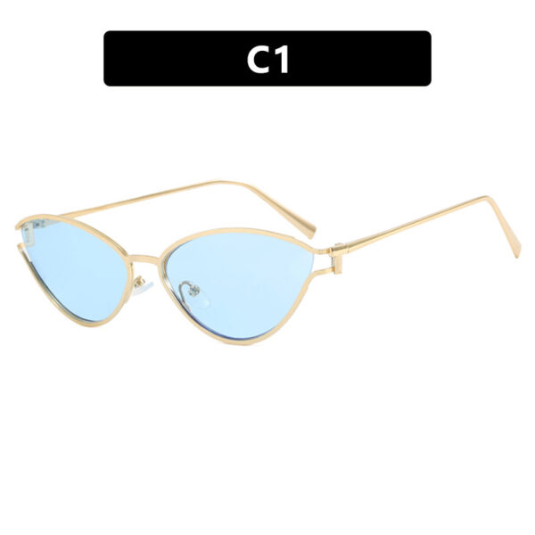 Triangle cat eye sunglasses with hollowed out high-end feel, new personalized sunglasses, trendy metal sunglasses - Image 6