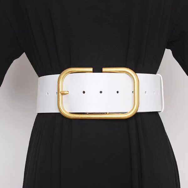 Ladies' cowhide wide waistband waistband decorative skirt windbreaker belt waistband - Image 10