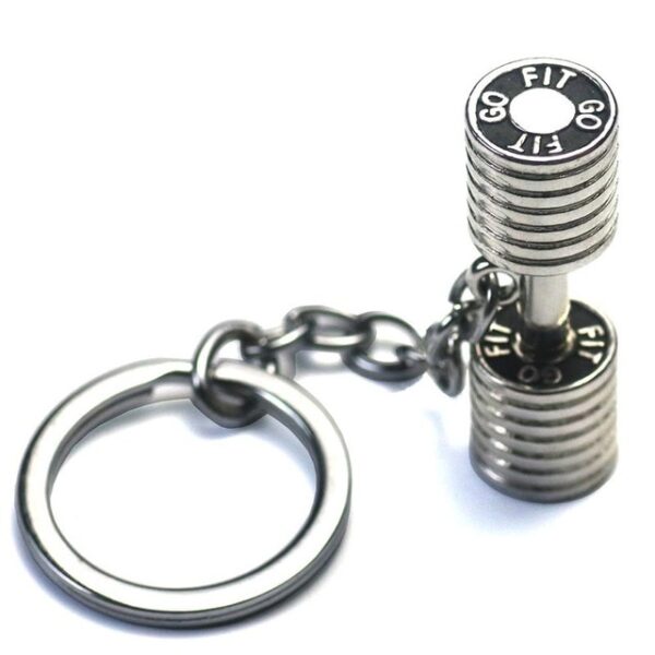 GYM Large Dumbbell Stainless Steel Keychain Sports Fitness Personalized Key Chains for Men Jewelry Gift Customize Wholesale - Image 8