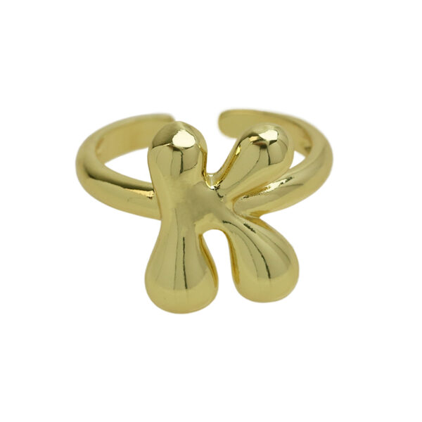 Golden smooth bubble balloon bubble cute chubby 26 letter ring - Image 16