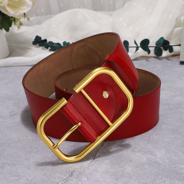 Ladies' cowhide wide waistband waistband decorative skirt windbreaker belt waistband - Image 6