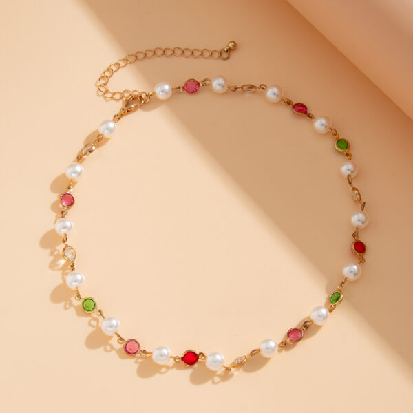 Fashionable tassel Y-shaped chain necklace for women, simple and multi-layered oil dripping bead collarbone chain - Image 6