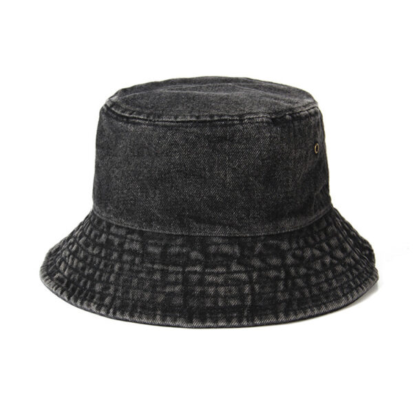 Washed denim fisherman hat for men and women in summer, Korean version, Japanese art, old flat top sunshade cloth hat, sun protection basin hat - Image 4