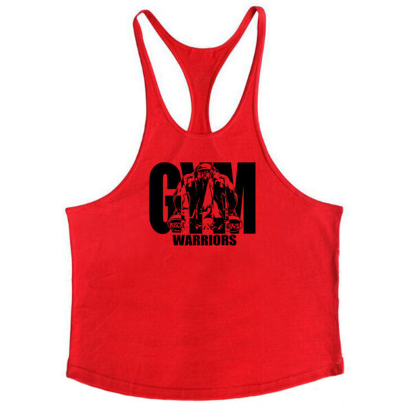 Cotton fitness vest GYM WARRIORS sport deep digging thin shoulder strap shirt - Image 8