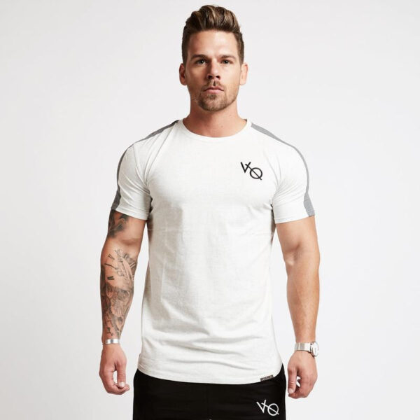 Sport T Shirt Men Cotton O-Neck Gym Training T shirt men Elastic tight Running T shirt Sport Bodybuilding Fitness shirt - Image 5