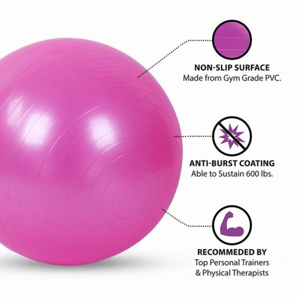 PVC Glossy Fitness Balls Yoga Ball Thickened Explosion-proof Exercise Home Gym Pilates Equipment Balance Ball 45cm/55cm/65cm/75cm/85cm - Image 3