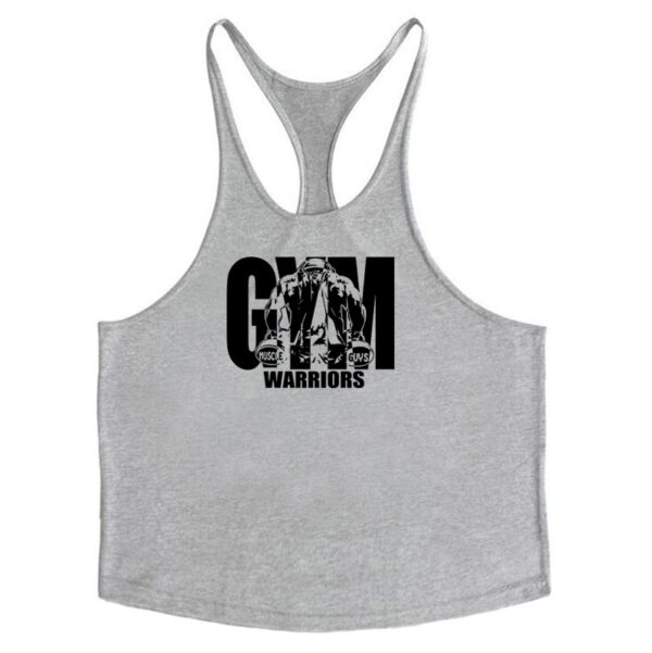 Cotton fitness vest GYM WARRIORS sport deep digging thin shoulder strap shirt - Image 9