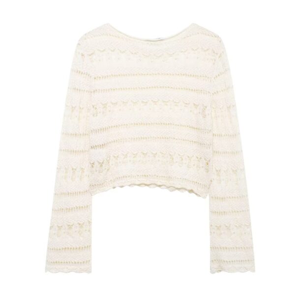 Summer new fashionable crochet top and shorts set - Image 3