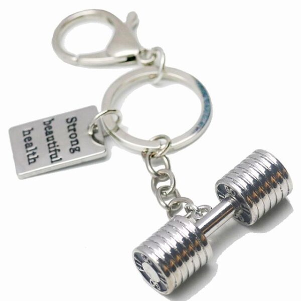 GYM Large Dumbbell Stainless Steel Keychain Sports Fitness Personalized Key Chains for Men Jewelry Gift Customize Wholesale - Image 7