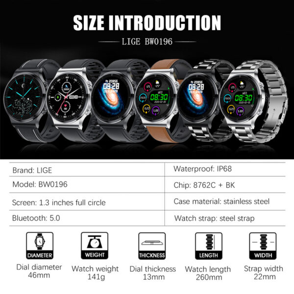 Smart Watch Smart Wear Multi-Function Heart Rate Blood Pressure Monitor Step Watch Waterproof - Image 5