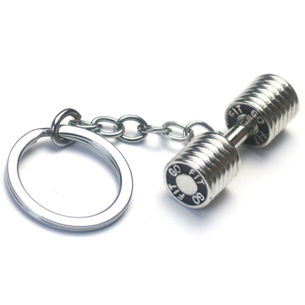 GYM Large Dumbbell Stainless Steel Keychain Sports Fitness Personalized Key Chains for Men Jewelry Gift Customize Wholesale - Image 2