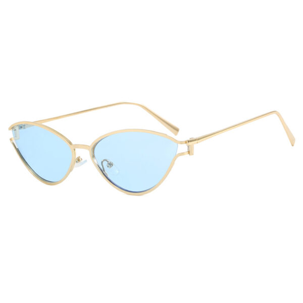 Triangle cat eye sunglasses with hollowed out high-end feel, new personalized sunglasses, trendy metal sunglasses