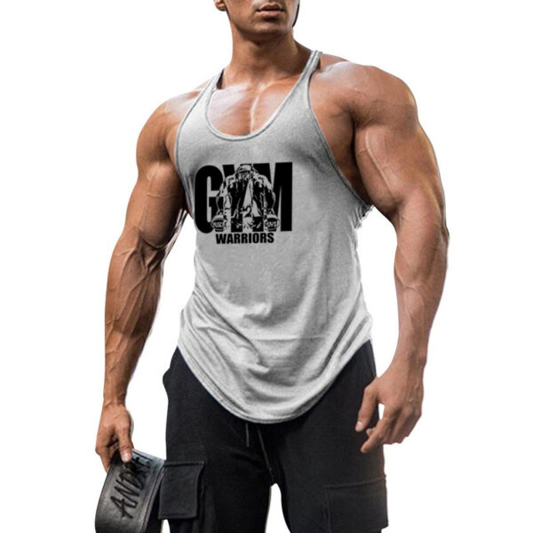 Cotton fitness vest GYM WARRIORS sport deep digging thin shoulder strap shirt - Image 3