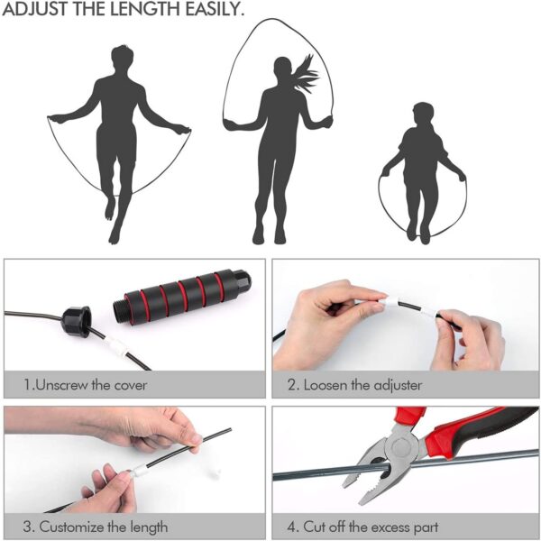Jump Rope Tangle-Free Rapid Speed Jumping Rope Cable with Ball Bearings Steel Skipping Rope Gym Fitness Home Exercise Slim Body - Image 4