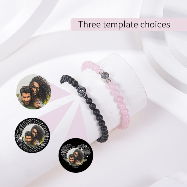 Photo projection bracelet 100 languages ​​I Love You natural stone custom bracelet picture jewelry - Image 4