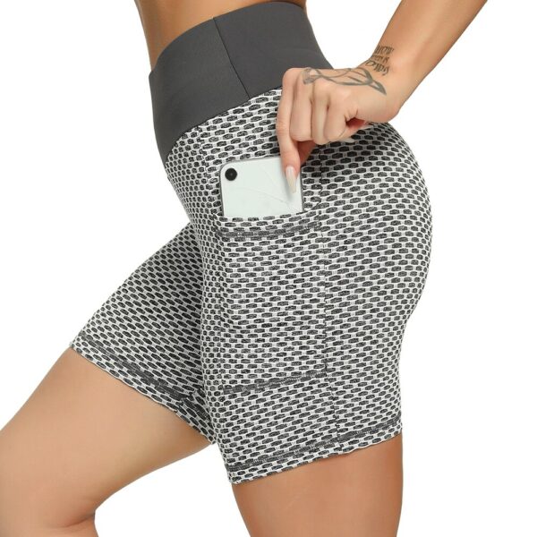 Sexy Women's Sports High Waist Shorts Pockets Leggings Push Up Gym Jogging Running Shorts - Image 5