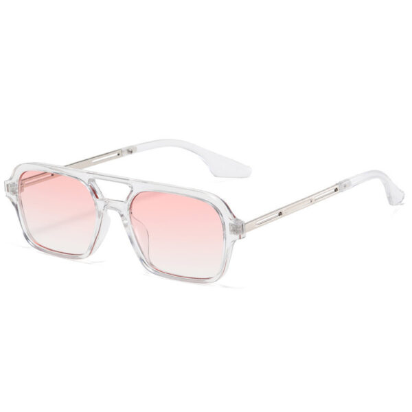 Double Beam Hollow Sunglasses New Retro Net Red Concave Shape Square Sunglasses - Image 10