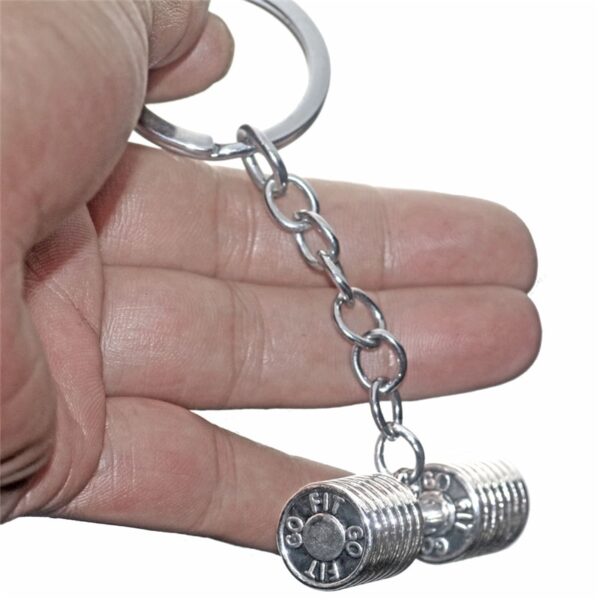 GYM Large Dumbbell Stainless Steel Keychain Sports Fitness Personalized Key Chains for Men Jewelry Gift Customize Wholesale - Image 5