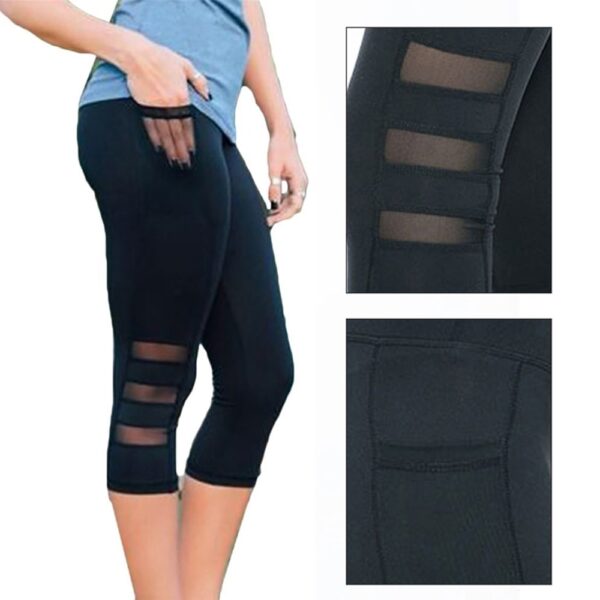 Calf-length Pants Capri Pant Sport leggings Women Fitness Yoga Gym High Waist Legging Yoga Pants - Image 2