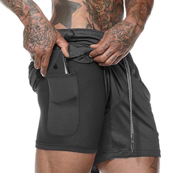 Men's 2 in 1 Running Shorts Mens Sports Shorts Quick Drying Training Exercise Jogging Gym Shorts with Built-in pocket Liner - Image 7