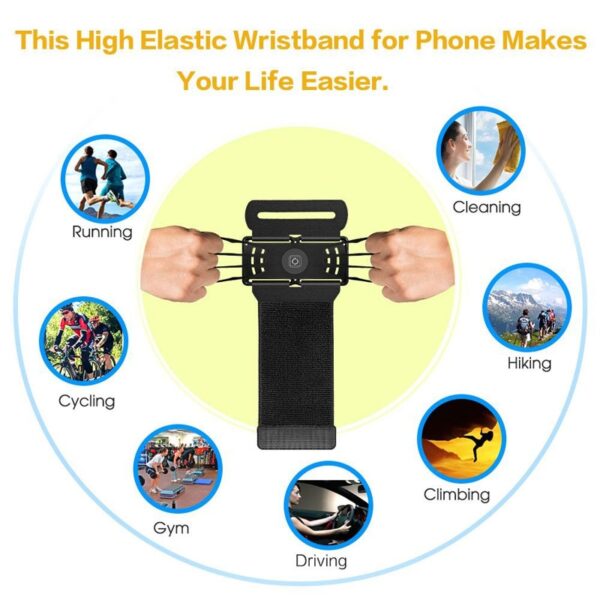 180 Degree Rotatable Running Wristband Phone Case Arm Band Sport Cycling Gym Wristlet Belt Armband Bag - Image 4