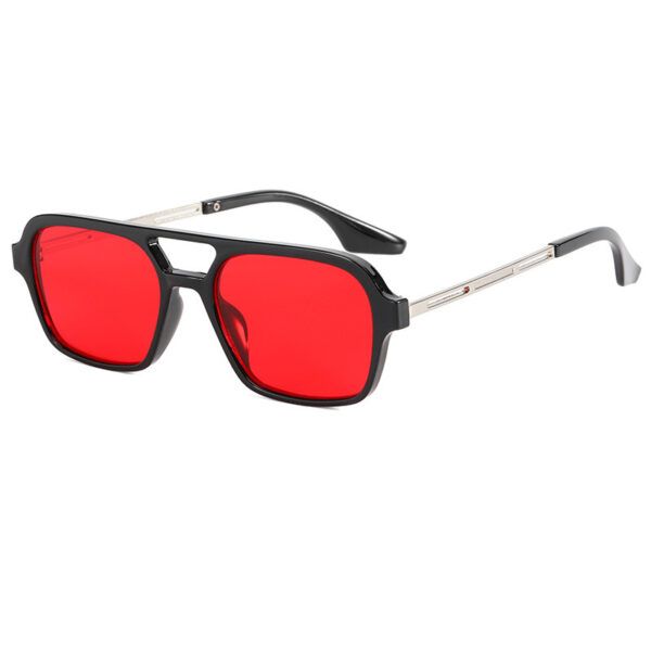 Double Beam Hollow Sunglasses New Retro Net Red Concave Shape Square Sunglasses - Image 15