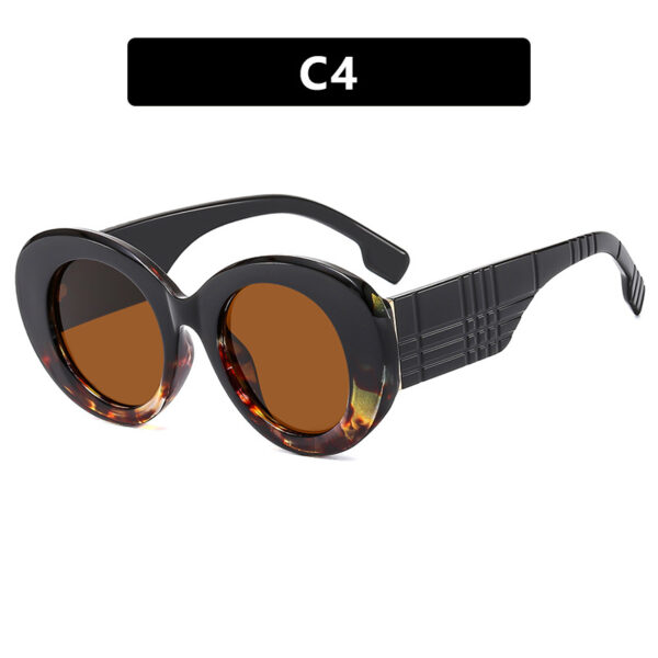 Large frame circular sunglasses for street photography Instagram fashion show, modern retro sunglasses - Image 9