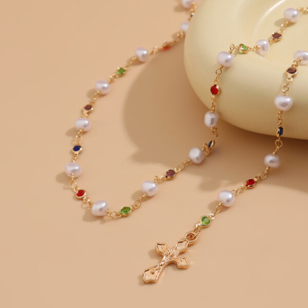 Fashionable tassel Y-shaped chain necklace for women, simple and multi-layered oil dripping bead collarbone chain - Image 4