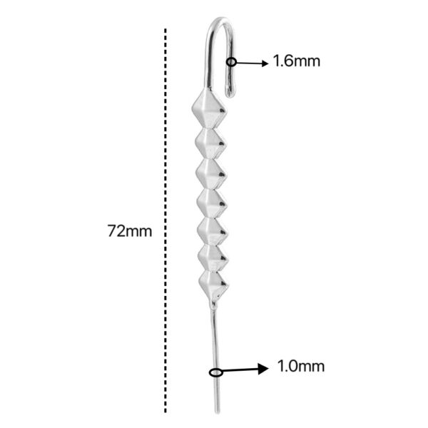 Stainless steel casting tiger snake ear hanging ear clip punk exaggerated puncture ear needle simple diagonal ear - Image 3