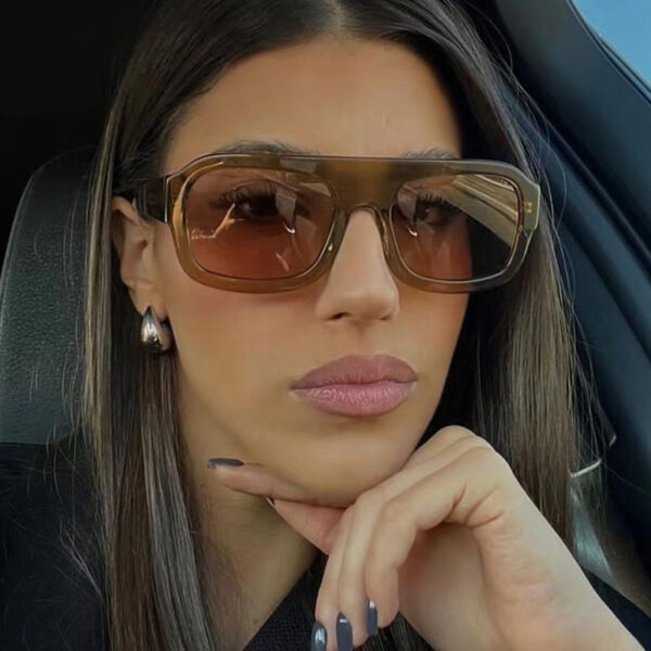 Single beam large frame square sunglasses, new personalized sunglasses, cross-border sunglasses, women's Instagram, same trend - Image 4