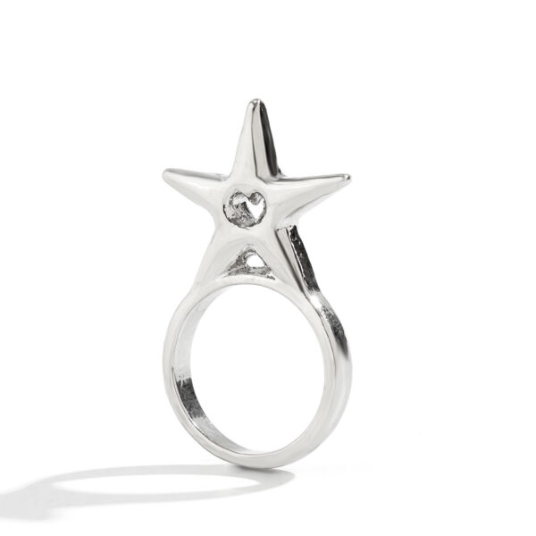 Cold and niche three-dimensional star shaped rings with spicy and beautiful mouth opening English letter bracelets - Image 5