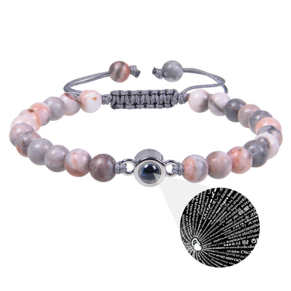 Photo projection bracelet 100 languages ​​I Love You natural stone custom bracelet picture jewelry - Image 26