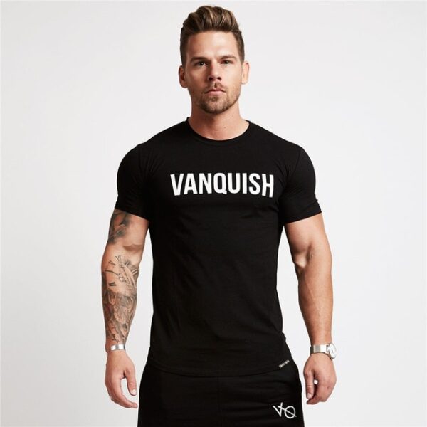 Sport T Shirt Men Cotton O-Neck Gym Training T shirt men Elastic tight Running T shirt Sport Bodybuilding Fitness shirt - Image 18