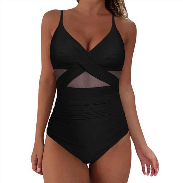 Slimming and meat blocking one-piece swimsuit for women new mesh splicing backless swimsuit - Image 2