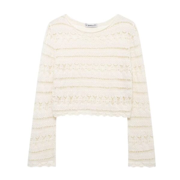 Summer new fashionable crochet top and shorts set - Image 6