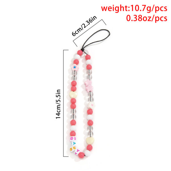 Fashion daisy acrylic letter bag, mobile phone hanging chain, handmade bead weaving accessories - Image 4